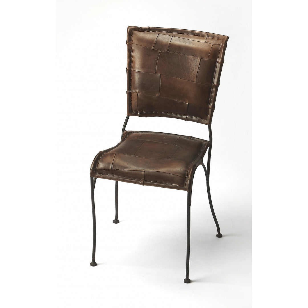 16" Brown Faux Leather Side Chair Image 1