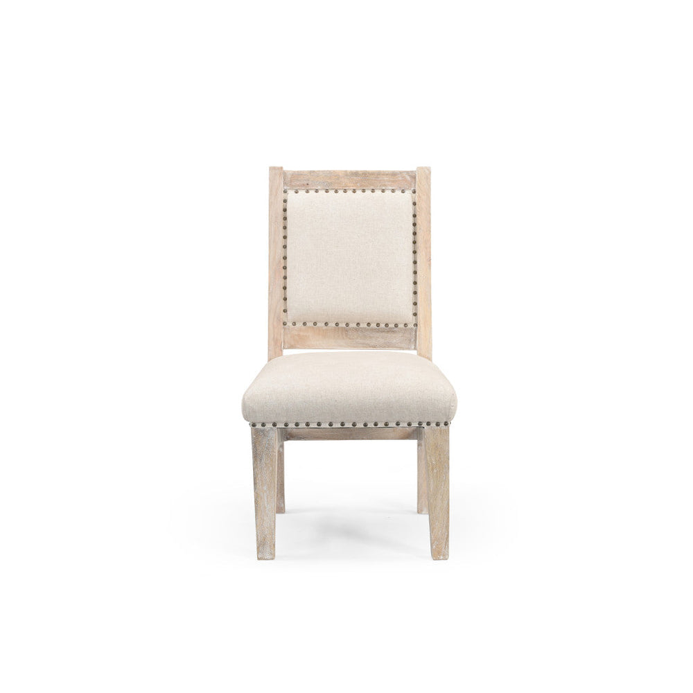 20" Beige Fabric Side Chair Image 2