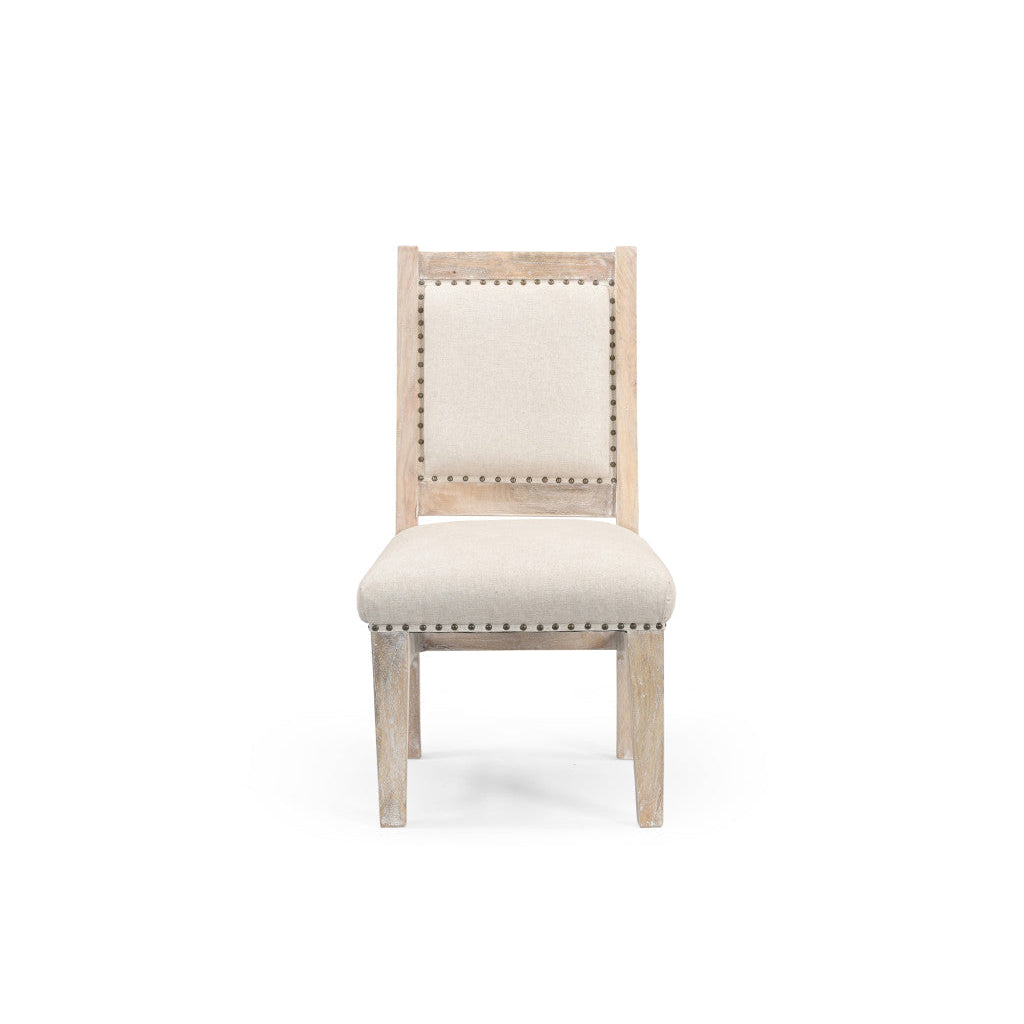 20" Beige Fabric Side Chair Image 2