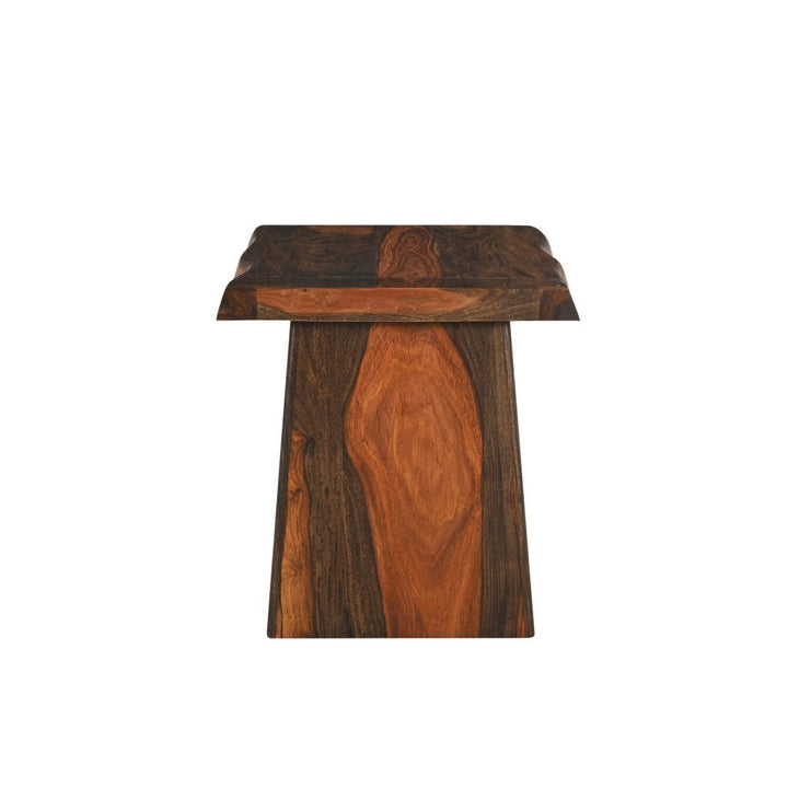 23" Dark Brown And Brown Wood Solid Wood Square End Table Image 3