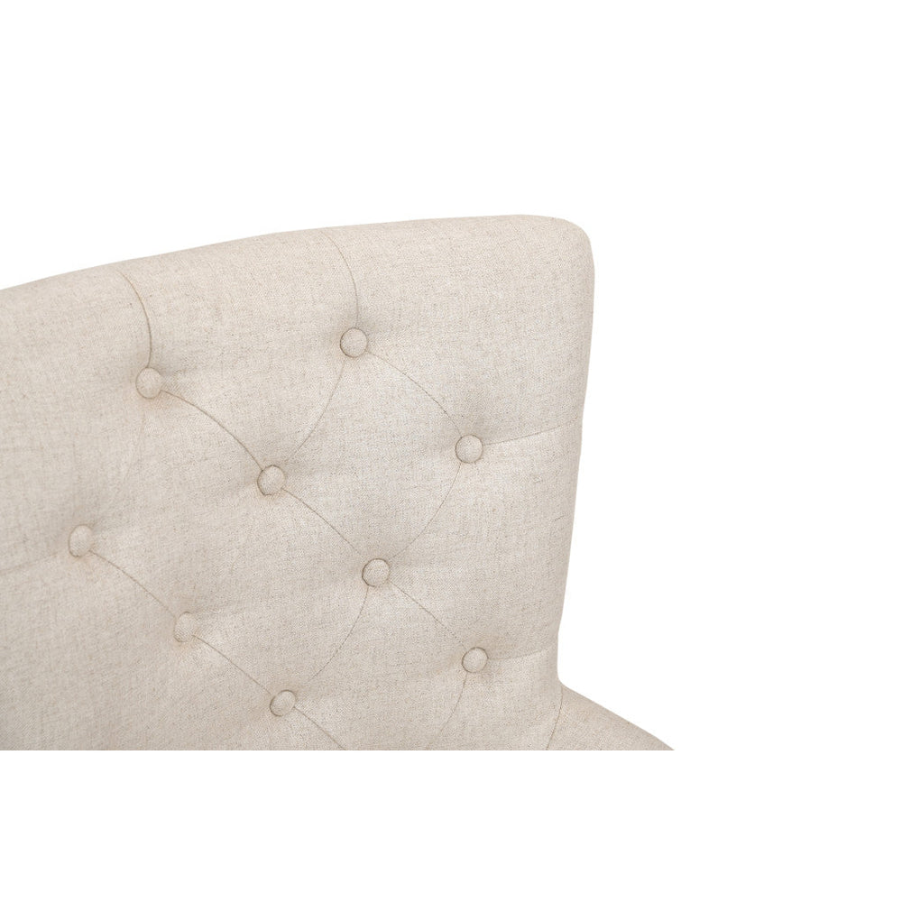 24" Beige Fabric Tufted Arm Chair Image 2