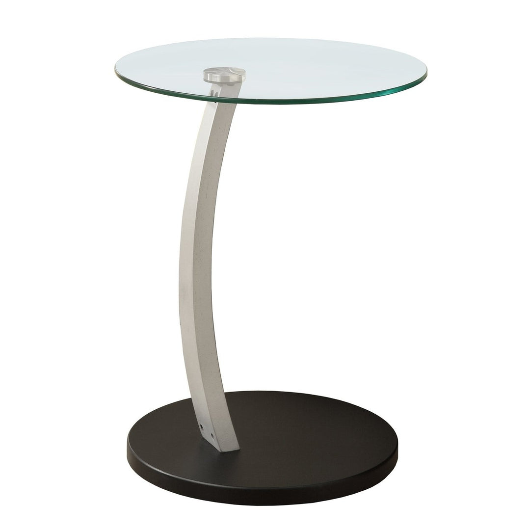 24" Black And Clear Glass Round End Table Image 1