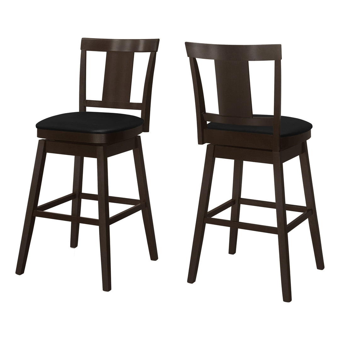 28 " Espresso Solid Wood Bar Chair Image 1