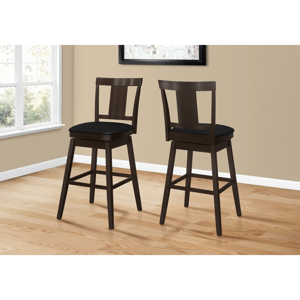 28 " Espresso Solid Wood Bar Chair Image 2