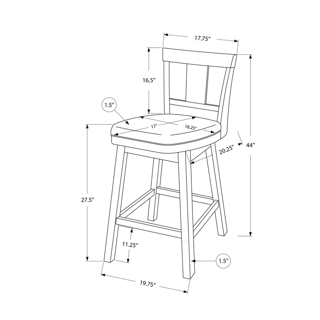 28 " Espresso Solid Wood Bar Chair Image 5