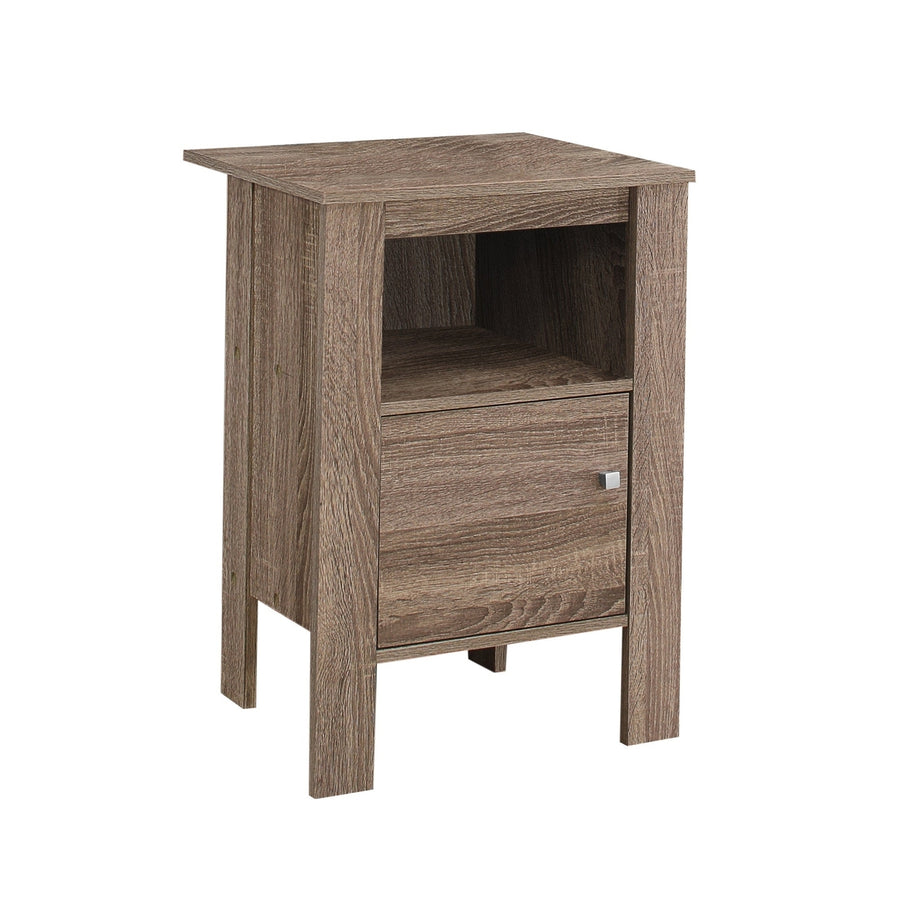 24" Deep Taupe End Table With Shelf Image 1