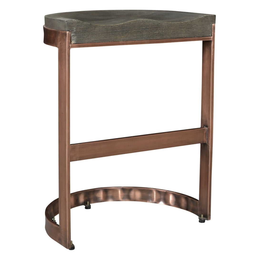 26" Gray And Copper Iron Backless Counter Height Bar Chair Image 1