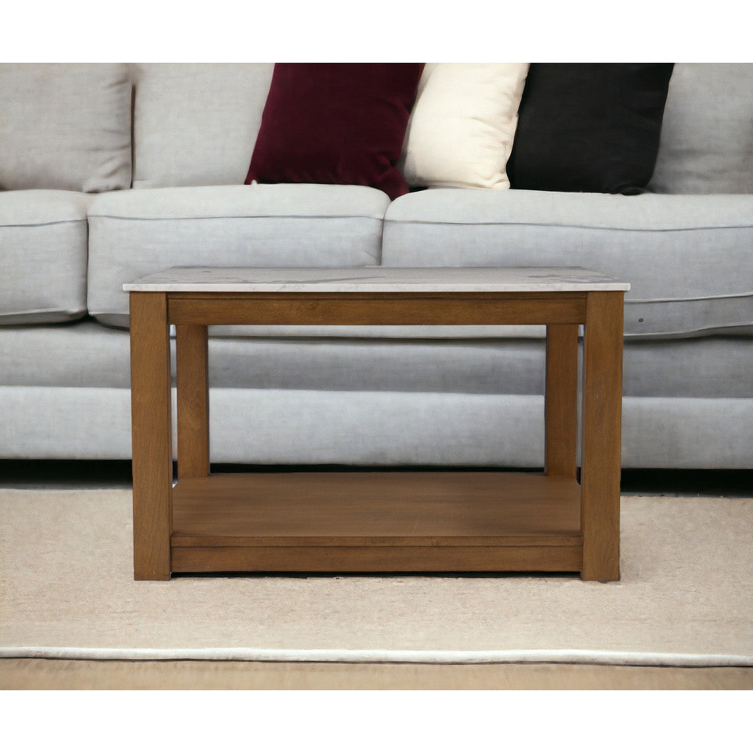 30" Natural And Natural Brown Solid Manufactured Wood Square Coffee Table Image 7