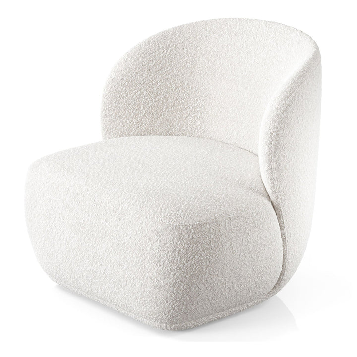 31" White Boucle Mod Wingback Chair Image 1