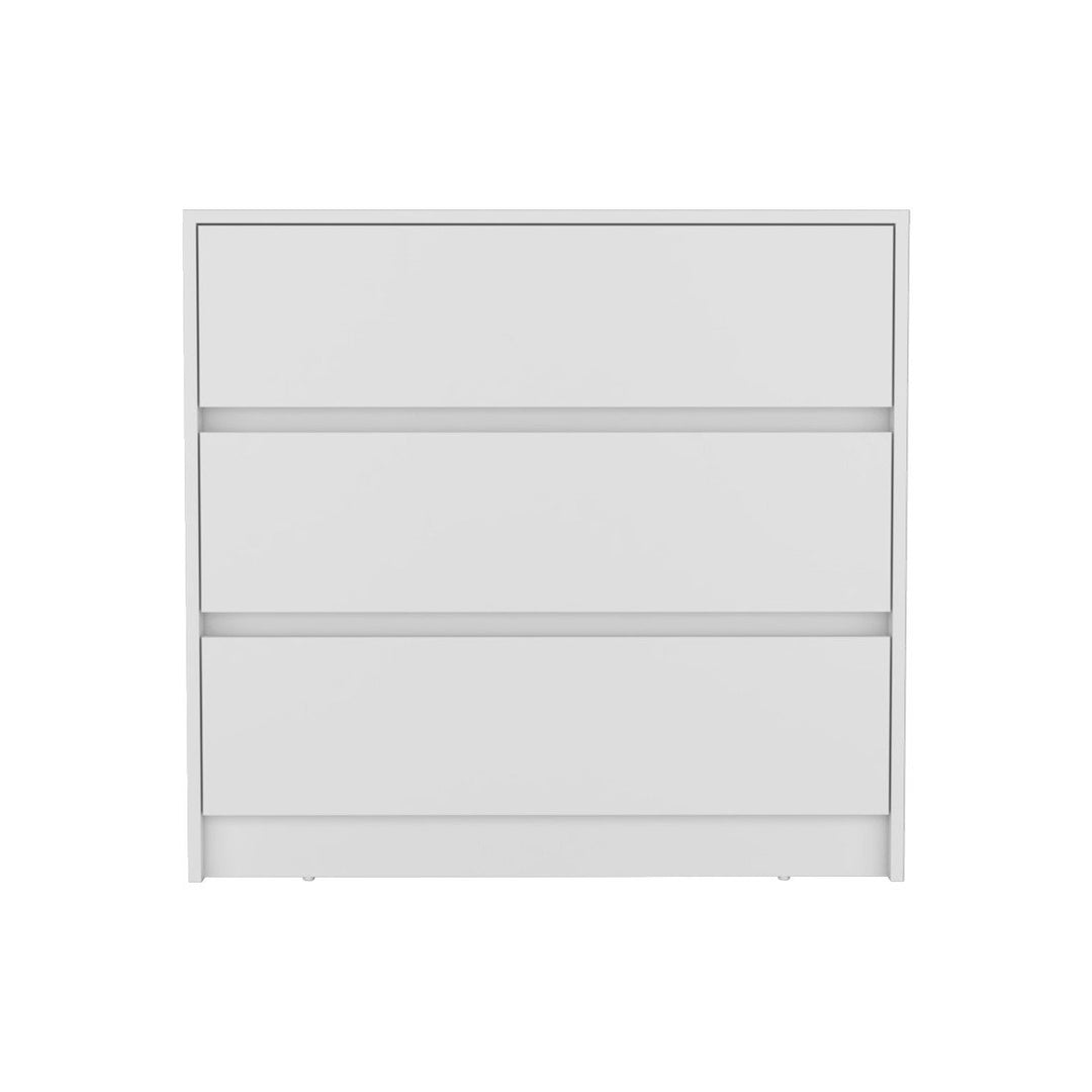 33" White Three Drawer Dresser Image 4