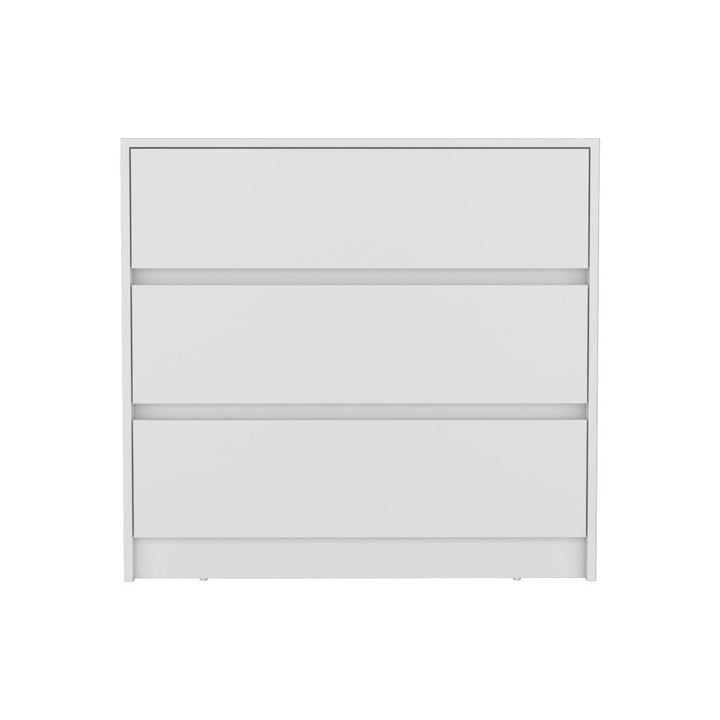 33" White Three Drawer Dresser Image 4