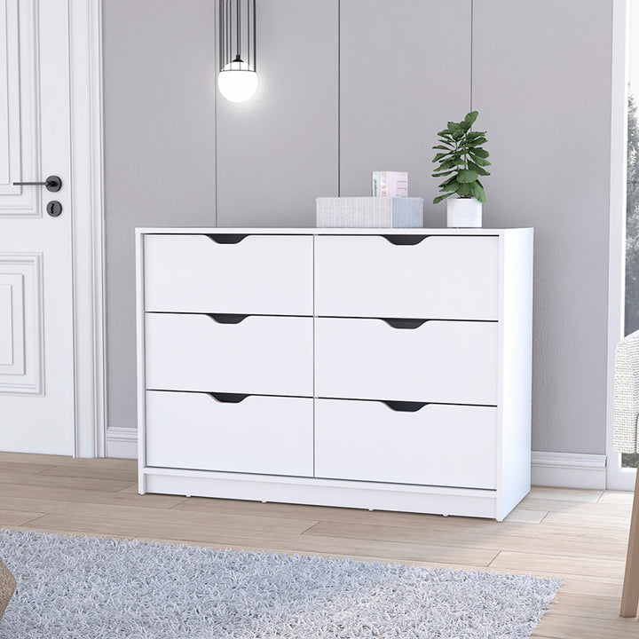 42" White Four Drawer Dresser Image 2