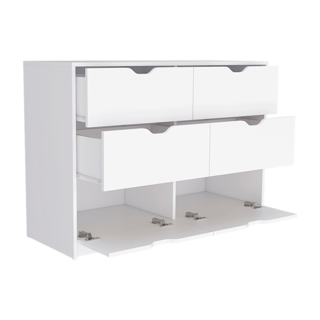 42" White Four Drawer Dresser Image 6