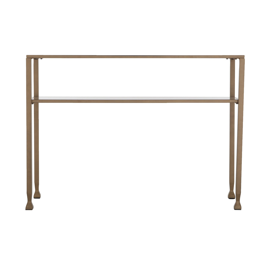 43" Clear and Gold Glass Console Table With Storage Image 4