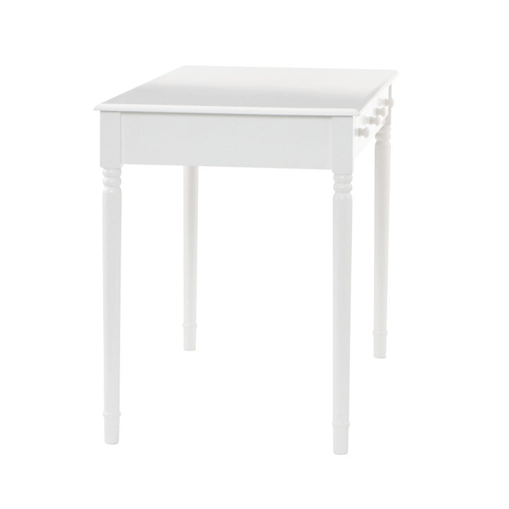 43" White Solid Wood Writing Desk With Two Drawers Image 6