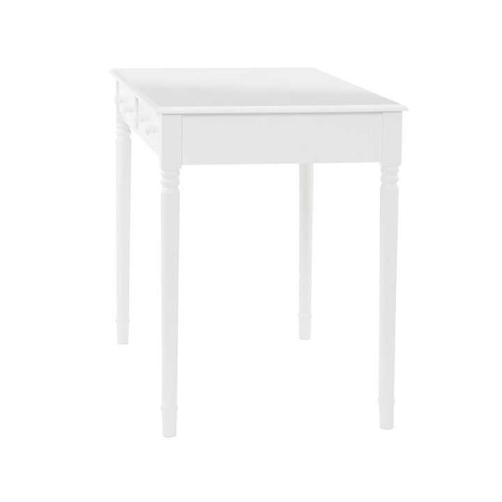 43" White Solid Wood Writing Desk With Two Drawers Image 8