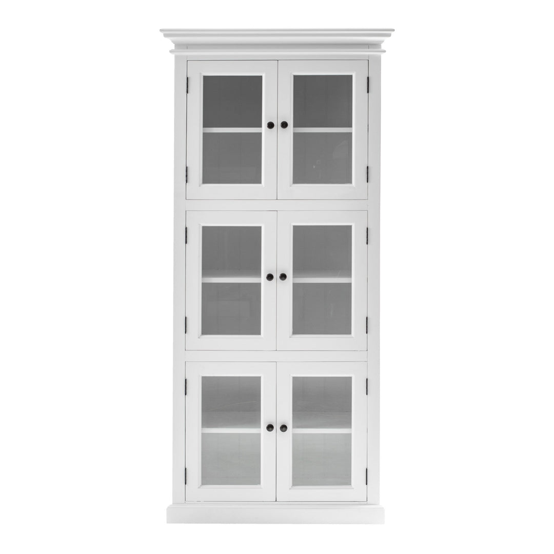 35" White Solid Wood Frame Standard Accent Cabinet With Six Shelves Image 1