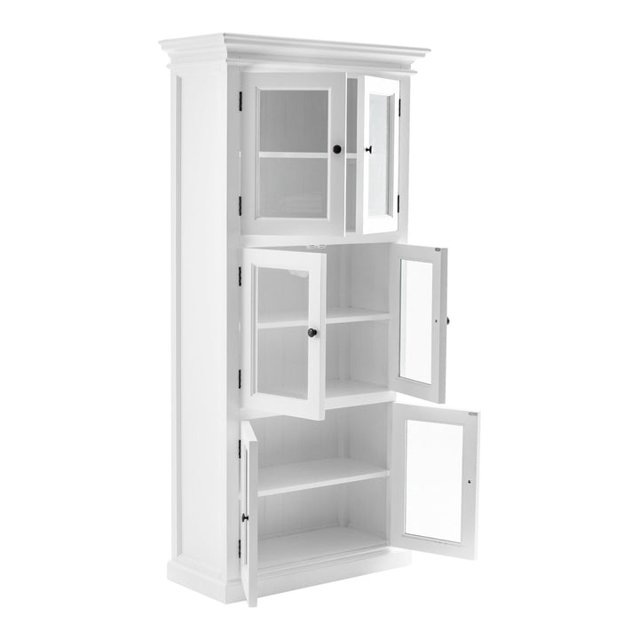 35" White Solid Wood Frame Standard Accent Cabinet With Six Shelves Image 4