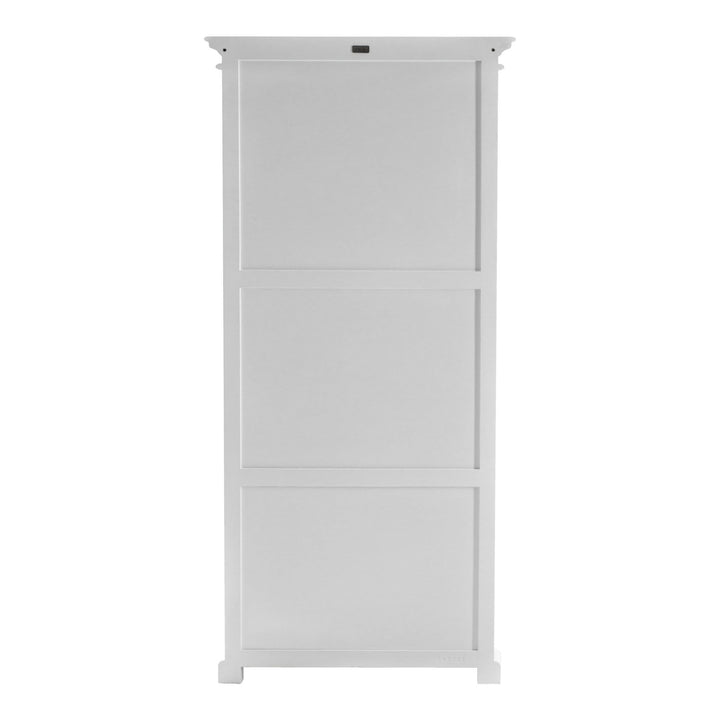 35" White Solid Wood Frame Standard Accent Cabinet With Six Shelves Image 6