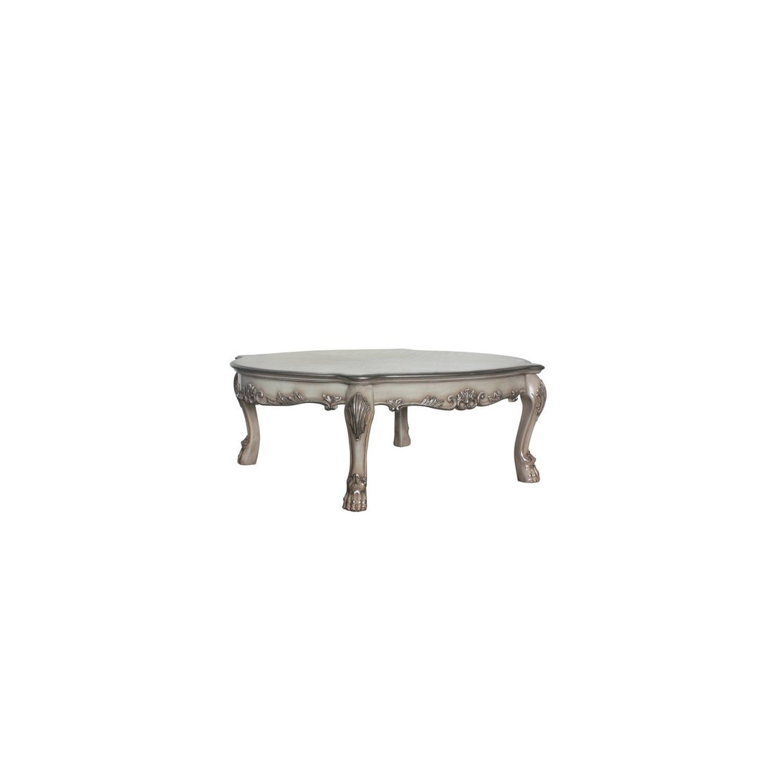 54" Bone Solid And Manufactured Wood Coffee Table Image 1