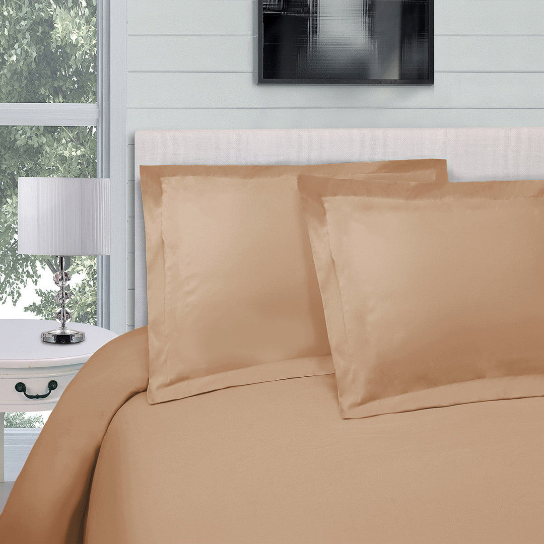 Beige King Cotton Blend 300 Thread Count Washable Duvet Cover Set Image 2