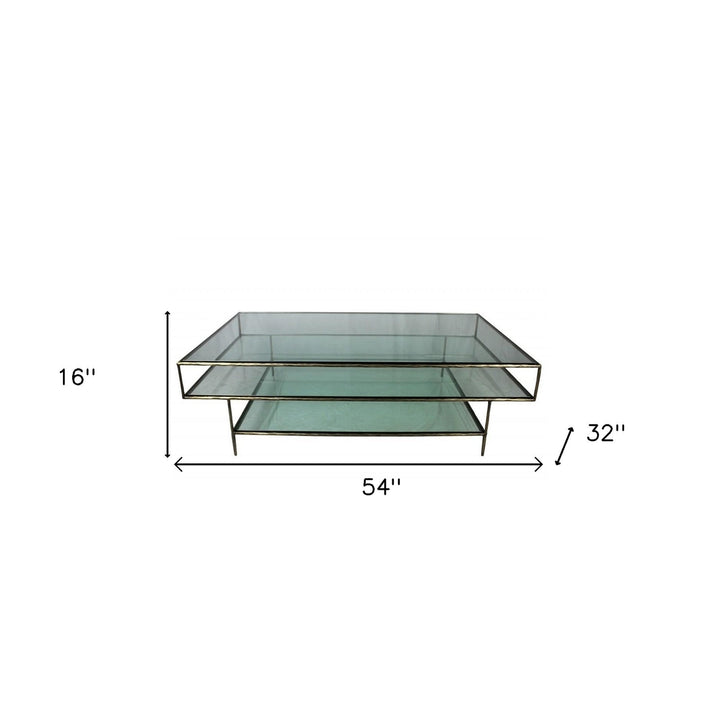 Clear Glass Triple Layered Coffee Table Image 4