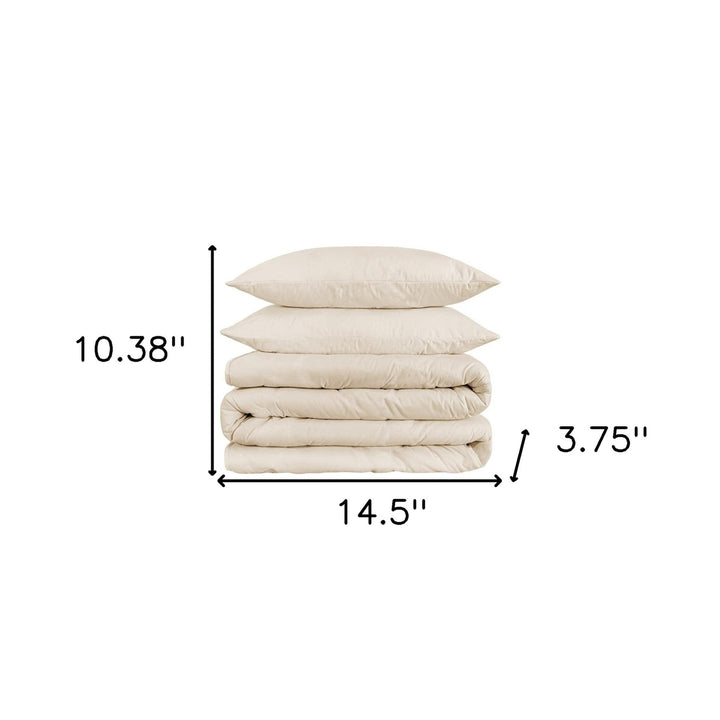 Ivory Queen Cotton Blend 1200 Thread Count Washable Duvet Cover Set Image 3