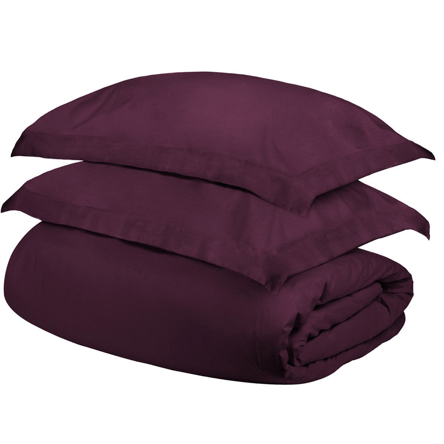 Plum King Cotton Blend 400 Thread Count Washable Duvet Cover Set Image 1