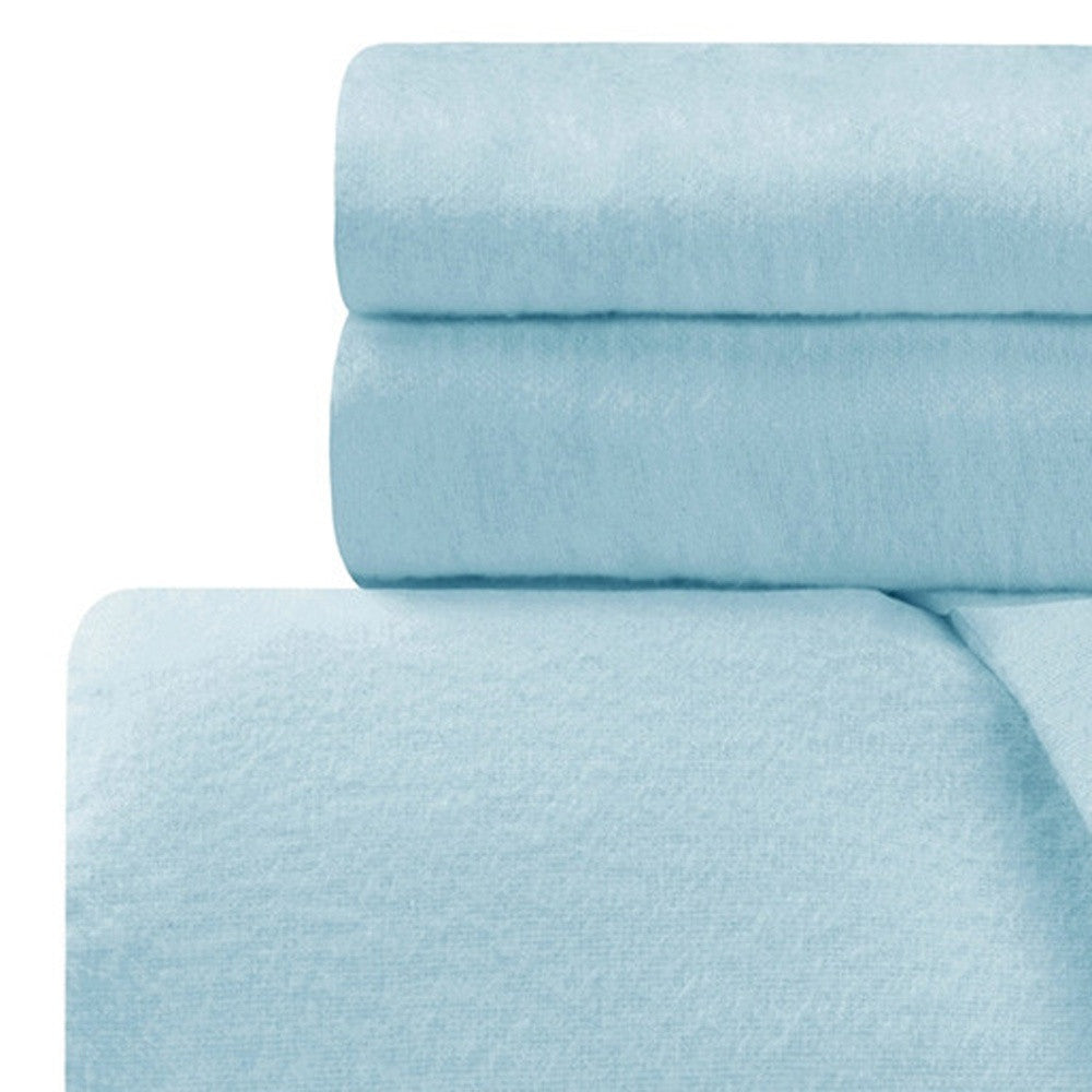 Light Blue King Cotton Blend 0 Thread Count Washable Duvet Cover Set Image 7