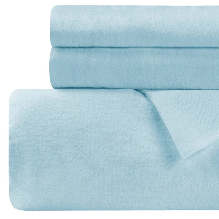 Light Blue King Cotton Blend 0 Thread Count Washable Duvet Cover Set Image 8