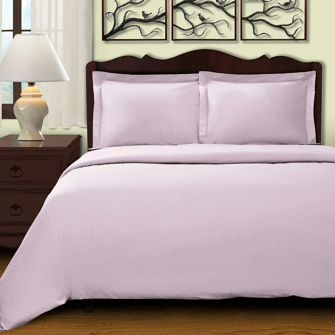 Lilac King Cotton Blend 400 Thread Count Washable Duvet Cover Set Image 2