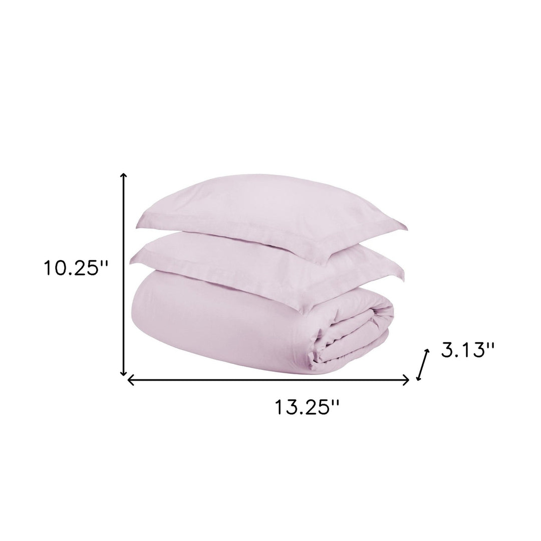 Lilac King Cotton Blend 400 Thread Count Washable Duvet Cover Set Image 4