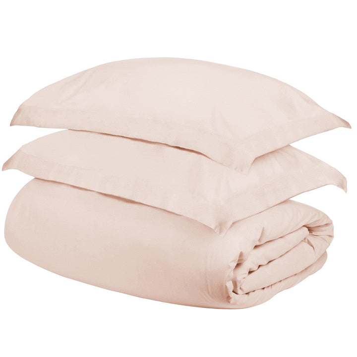 Pink King Cotton Blend 400 Thread Count Washable Duvet Cover Set Image 1