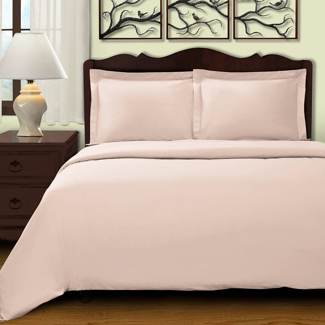 Pink King Cotton Blend 400 Thread Count Washable Duvet Cover Set Image 2