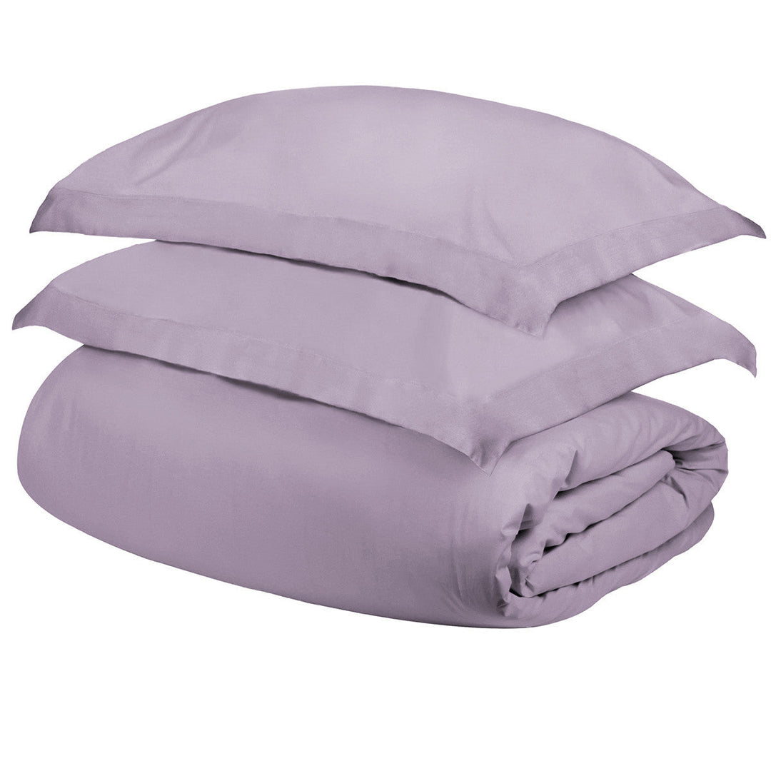 Pink Lavender King Cotton Blend 300 Thread Count Washable Duvet Cover Set Image 1