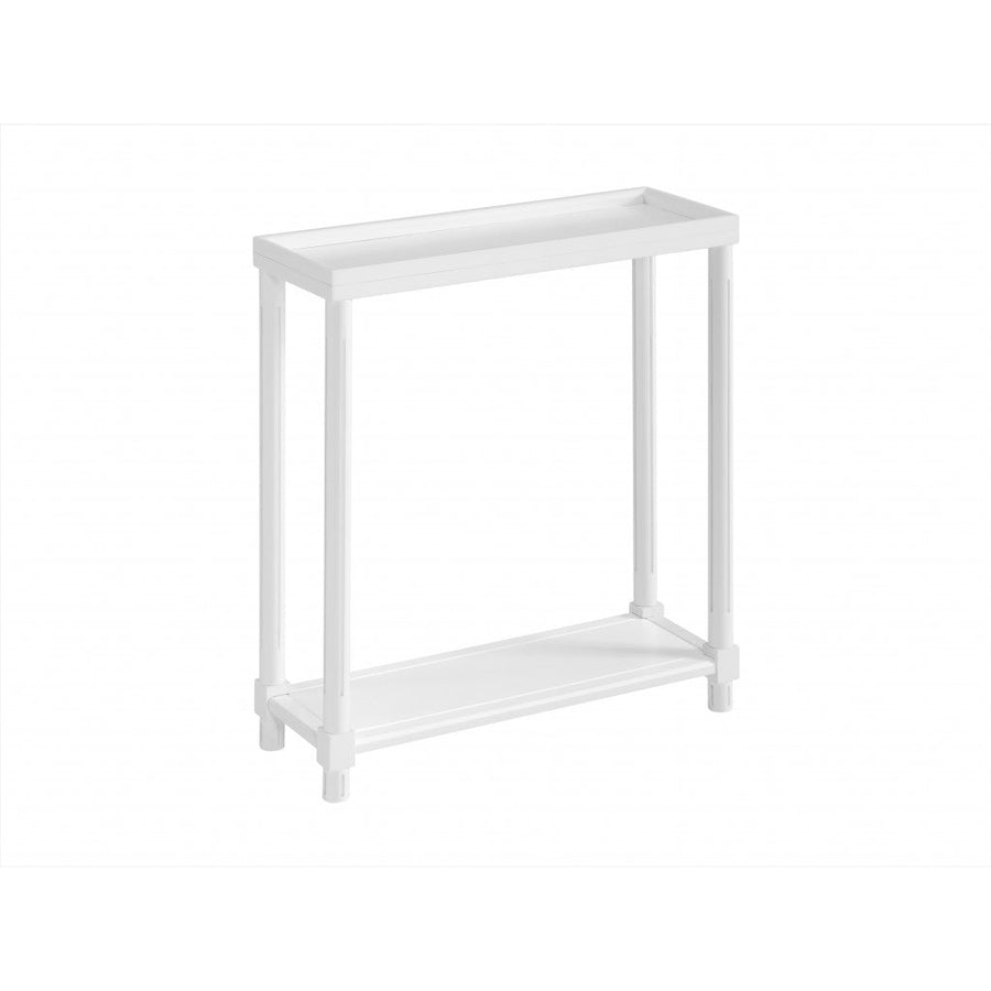 Set Of Two 24" White Wood Rectangular End Tables With Shelf Image 1