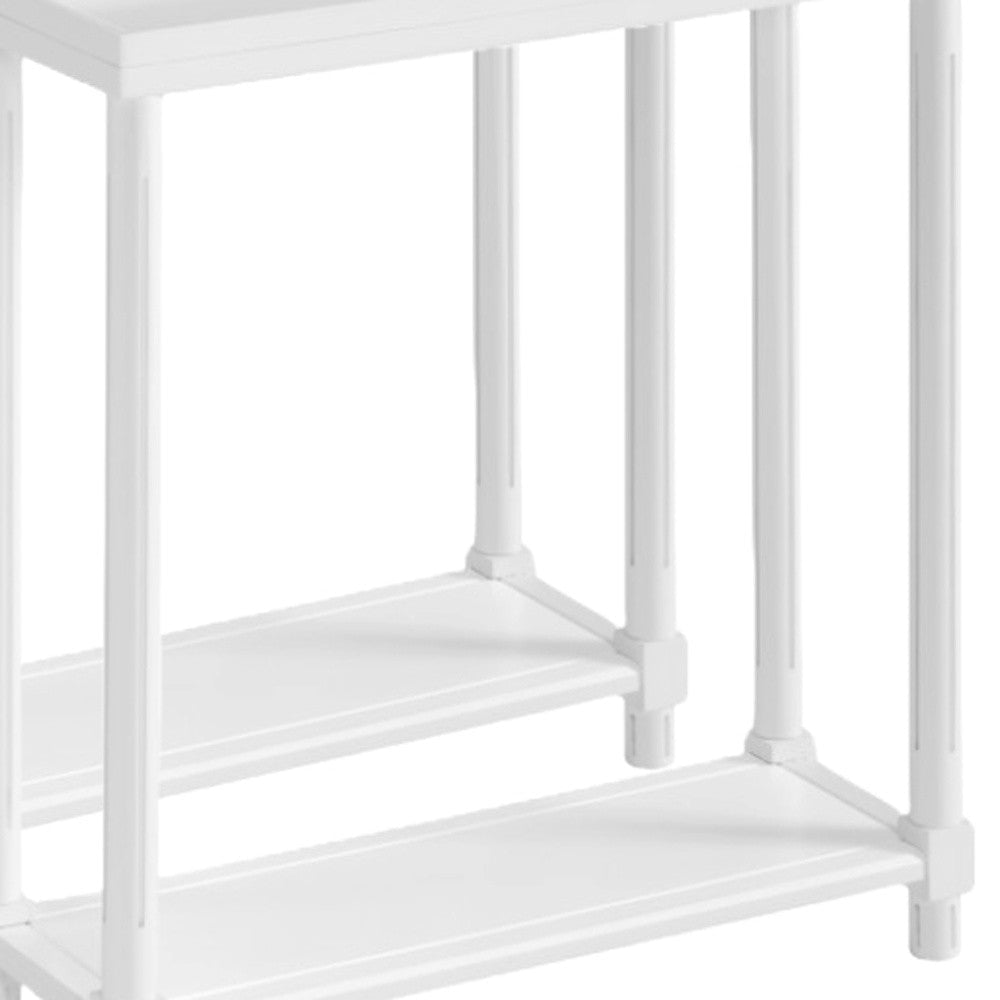 Set Of Two 24" White Wood Rectangular End Tables With Shelf Image 12