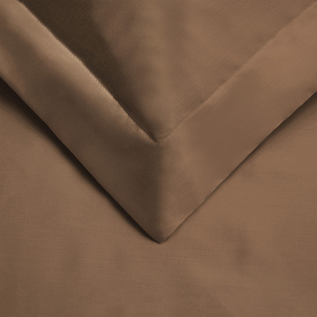 Taupe King Cotton Blend 400 Thread Count Washable Duvet Cover Set Image 3