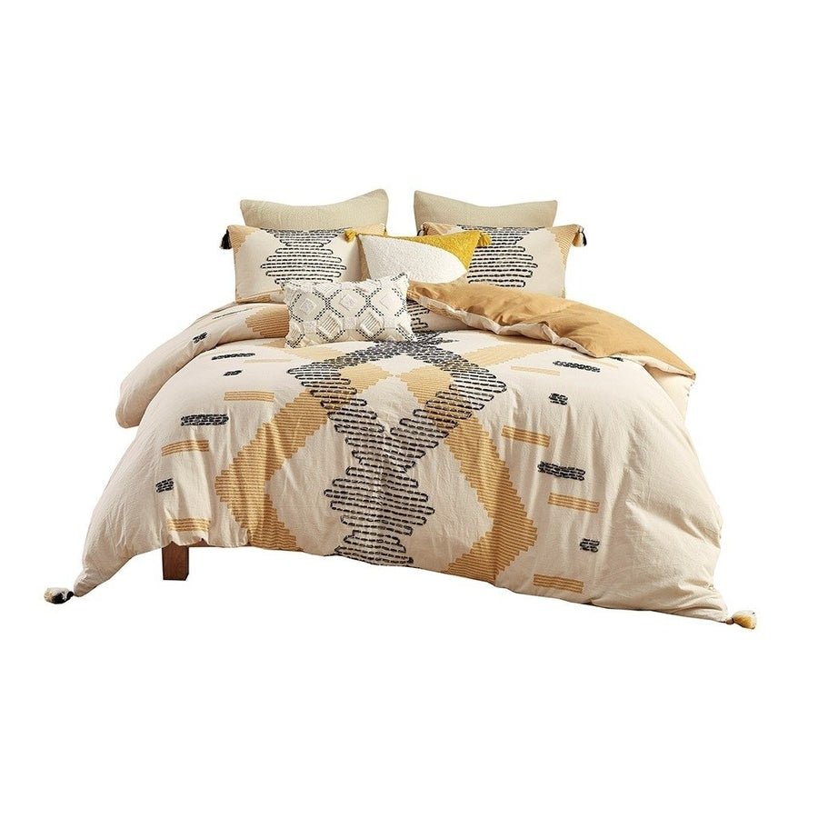 Gracie Mills Alyssa 3-Piece Reversible Cotton Coverlet Set King Gray GRACE-13760 Image 1