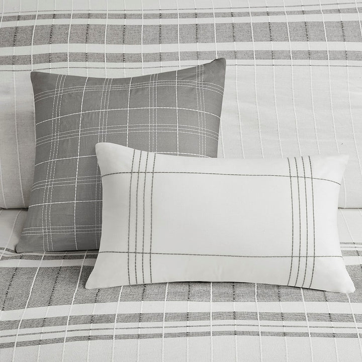 Gracie Mills Ellison 5-Piece Stripe Cotton Jacquard Duvet Set GRACE-14863 Image 4