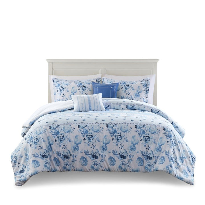 Gracie Mills Alejandra Floral Striped Comforter Set Twin GRACE-15807 Hypoallergenic Image 1