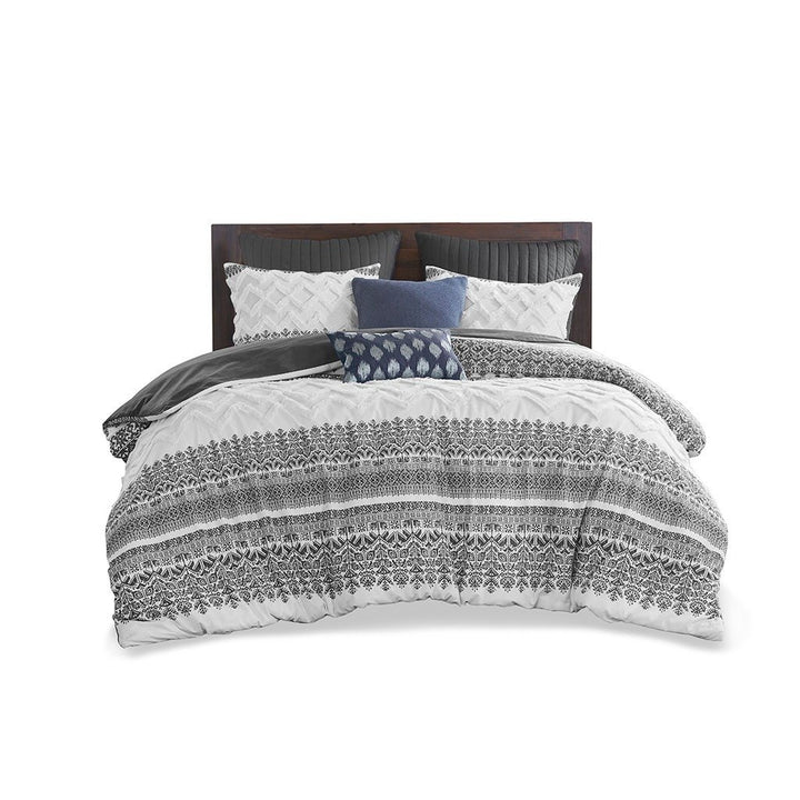 Gracie Mills Robbins Chenille Tufted 3-Piece Cotton Duvet Cover Set - GRACE-12891 Image 1