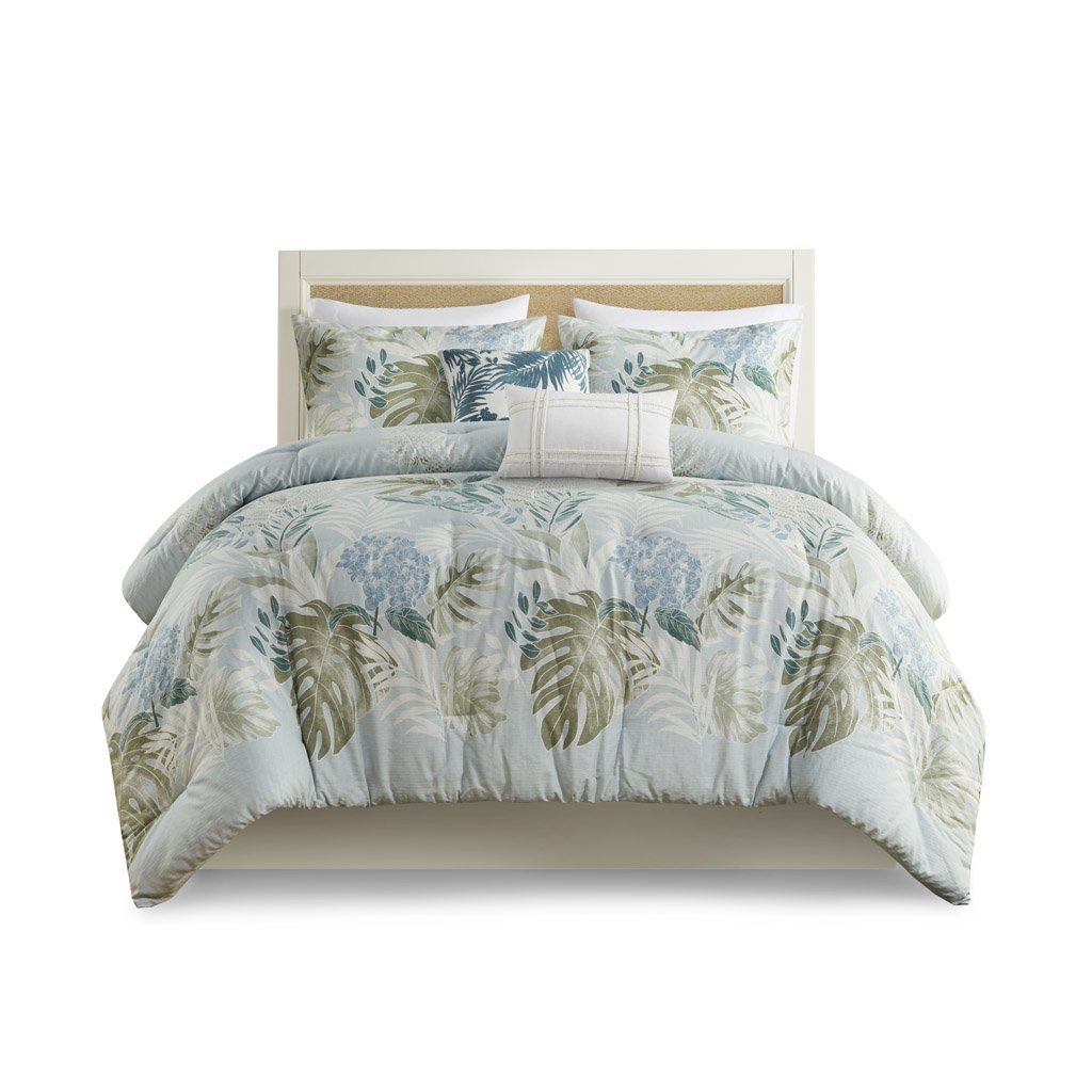 Gracie Mills Ellison 6-Piece Jacquard Stripe Oversized Cotton Comforter Set - GRACE-14862 Image 1