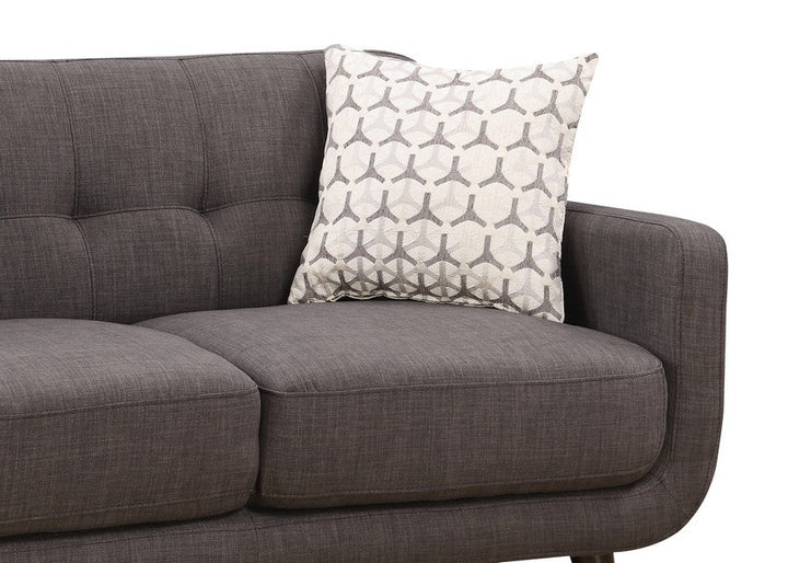 61" Charcoal And Black Loveseat and Toss Pillows Image 6