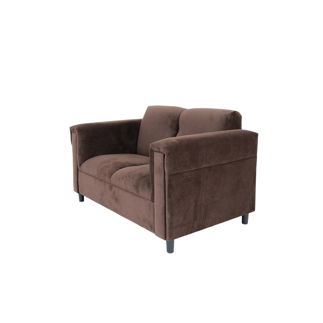 72" Dark Brown And Black Microsuede Loveseat Image 7