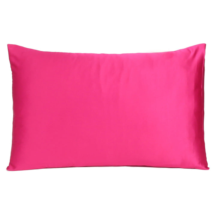 Fuchsia Dreamy Set Of 2 Silky Satin Standard Pillowcases Image 3