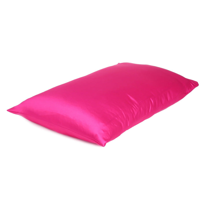 Fuchsia Dreamy Set Of 2 Silky Satin Standard Pillowcases Image 4