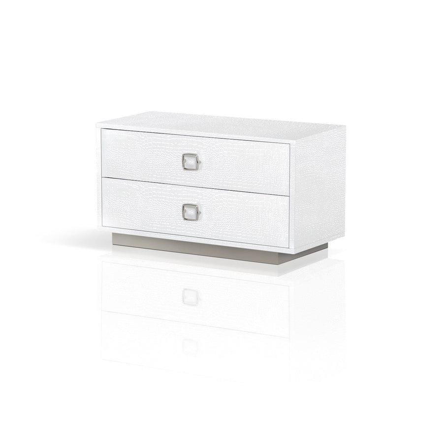 19" White Two Drawer Nightstand Image 1