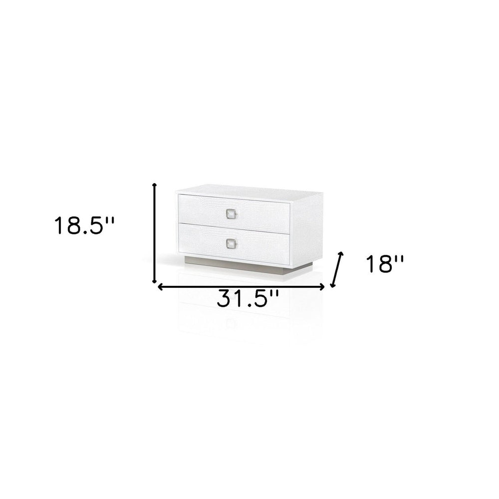 19" White Two Drawer Nightstand Image 2