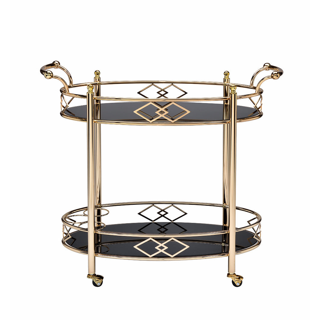 35" X 16" X 32" Gold Metal Serving Cart Image 1